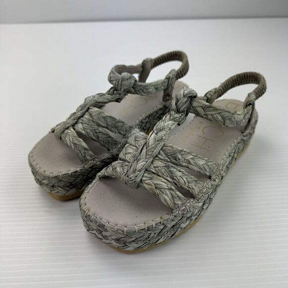Beach by Matisse Women’s Sandals 9 M Gray Braided Platform Slingback Woven - Picture 11 of 11